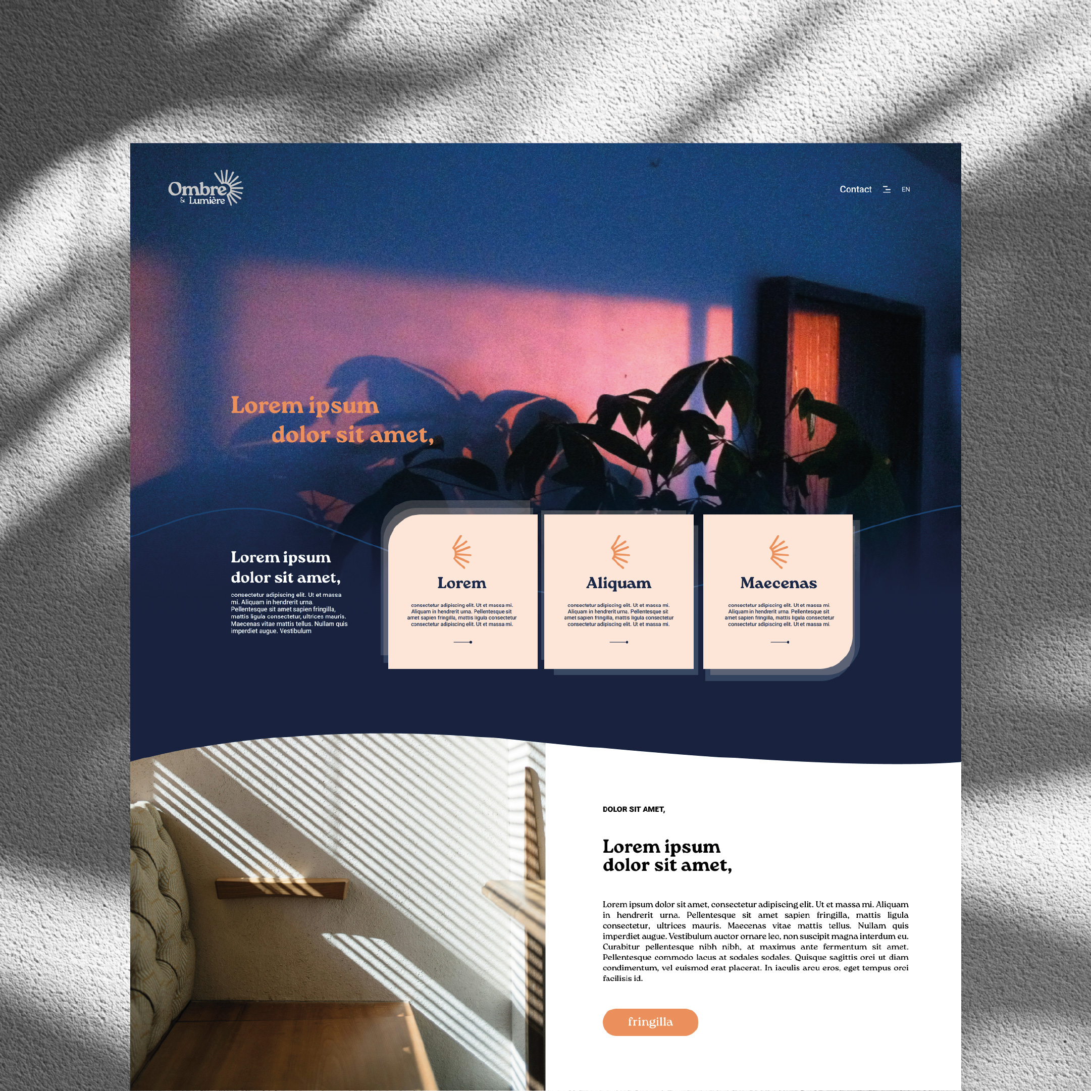 Site web desktop  - Ombre et Lumière Partie 1